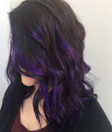 purple hair streaks|More.